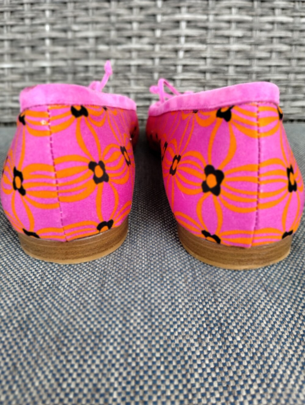 Manolo Blahnik Veralli Floral Ballet Flats Women’s 37.5 Pink Orange Black Italy - Picture 9 of 12